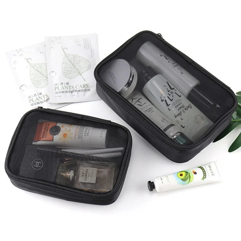 Women's Mesh Transparent Makeup Bag Travel Portable Mini Storage