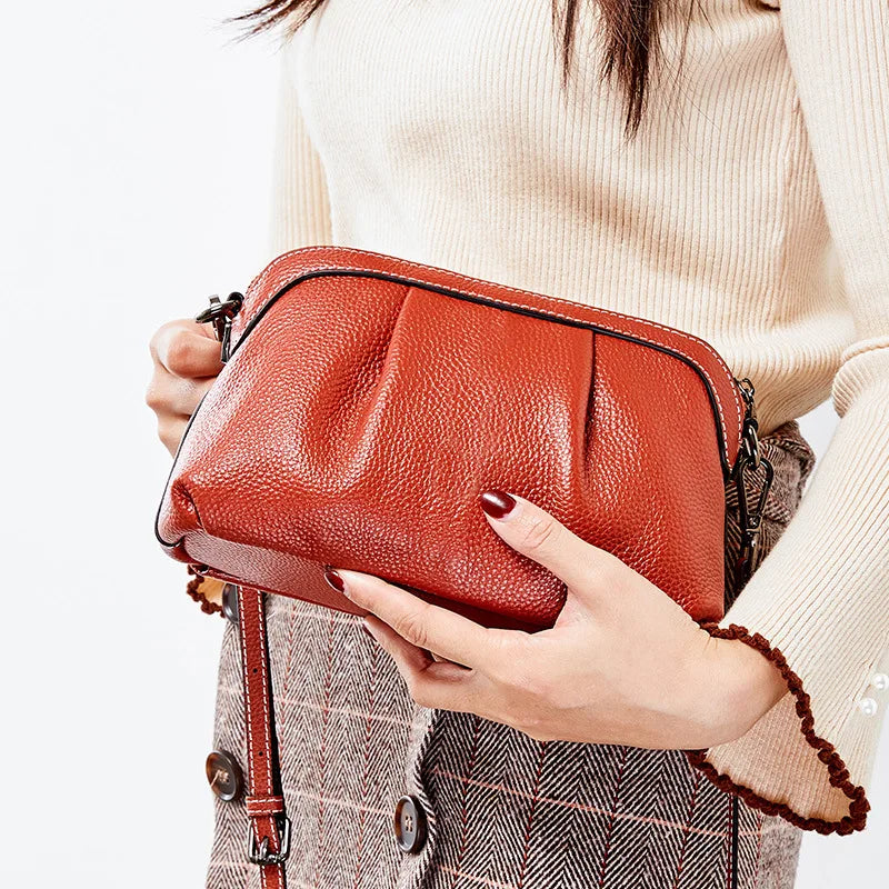 Small Leather Messenger Bag Women Crossbody Mini Shoulder Bag
