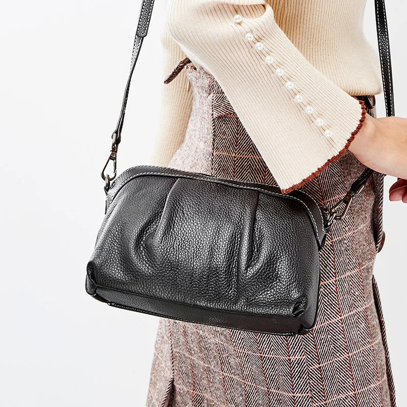 Small Leather Messenger Bag Women Crossbody Mini Shoulder Bag