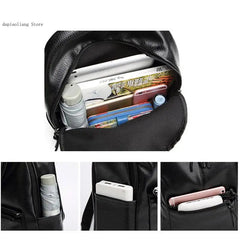 Female Rucksack Leisure Student School Bag Soft Pu Leather Famale Bag High Trave