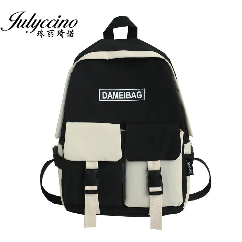 Nylon School Shoulder Bag Teen Girls Backpack Waterproof Women Schoolbag