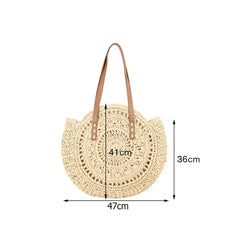 Straw Woven Large Capacity Shoulder Bag for Women