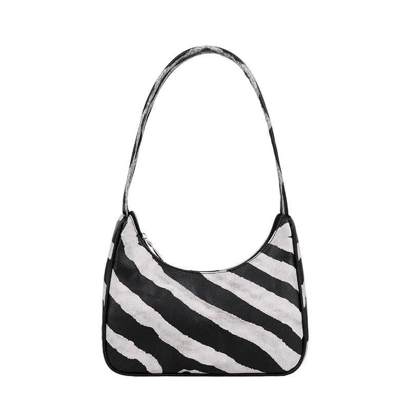 Vintage Leather Animal Pattern Shoulder Bag