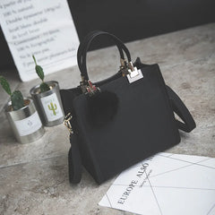 Women's Crossbody Handbag Travel Shoulder Bag with Hairball