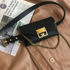 Female Waist Packs Snake Print Fanny Pack Mini Square Purse