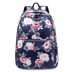 Girls Floral Backpack Set with Food Bag - Green Flowers School Bags