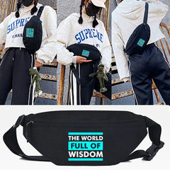 Fighter Letter Print Waist Bags Men Women Sport Chest Pack Crossbody Wallet