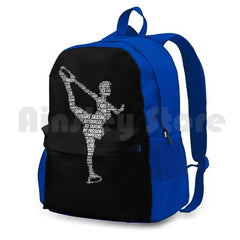 Figure Skating Ice Skate Sports Bag Love Outdoor Hiking Backpack