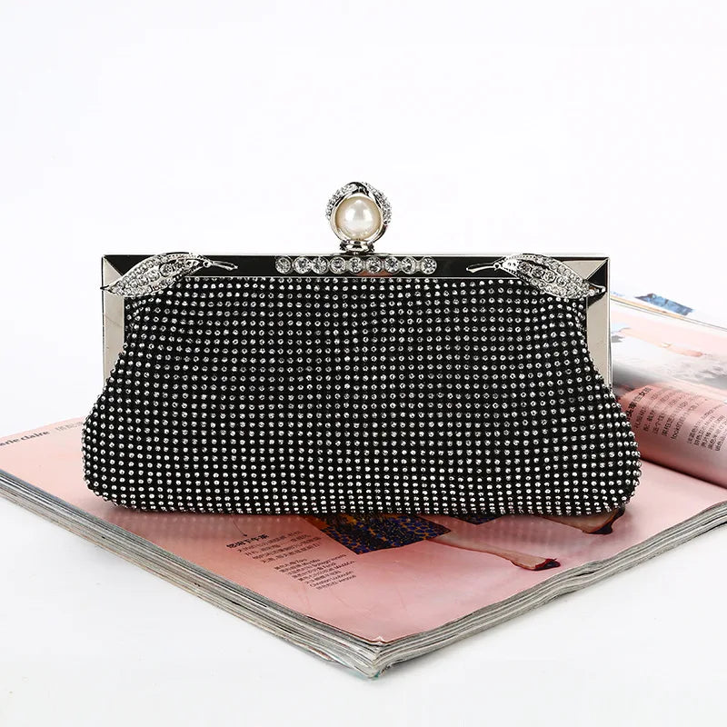 Rhinestone Handbags Metal Chain Shoulder Crossbody Bags
