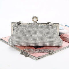 Rhinestone Handbags Metal Chain Shoulder Crossbody Bags