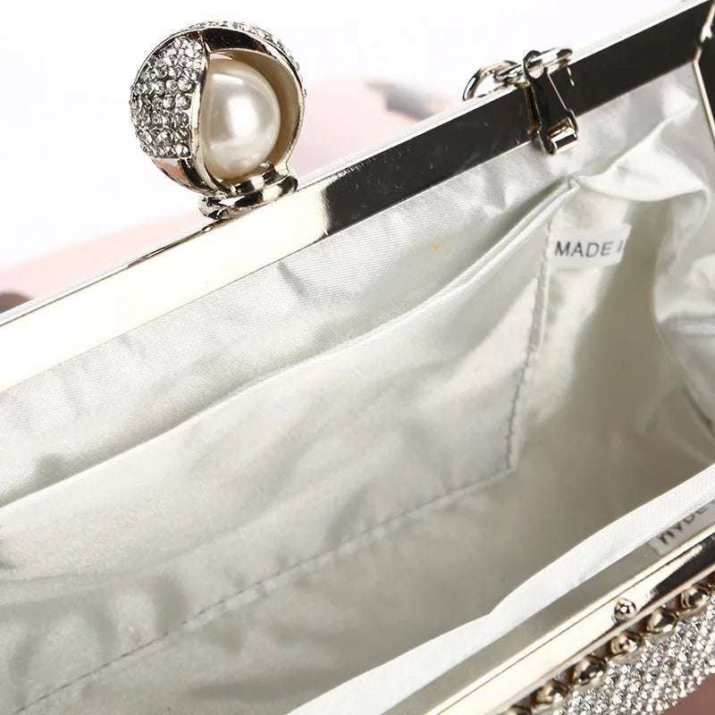 Rhinestone Handbags Metal Chain Shoulder Crossbody Bags