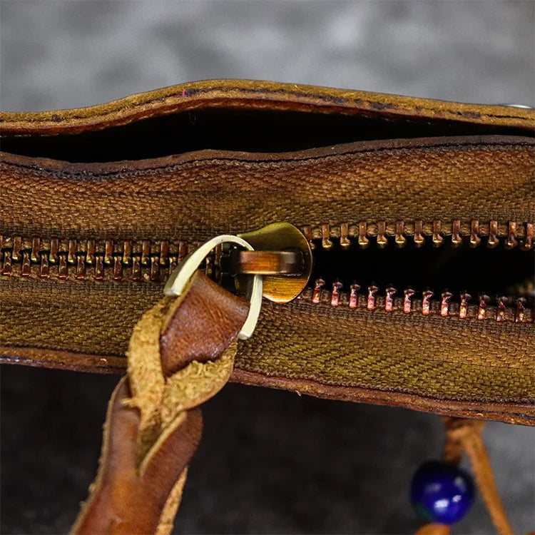 Vintage Leather Keychain Pouch Wallet Cardholder Purse