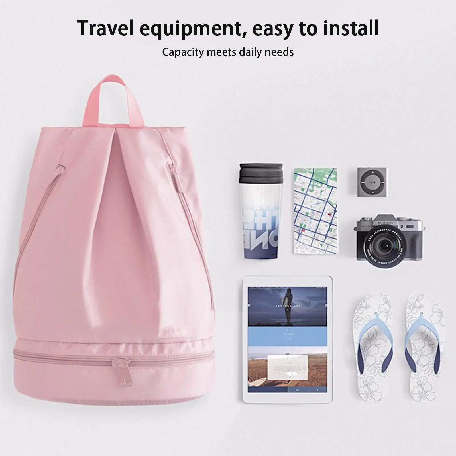 Women's Waterproof Beach Backpack with Wet Dry Separation