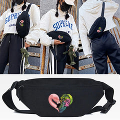 Flamingo Print Waist Bag Teenager Outdoor Sports Running Cycling Chest Pack