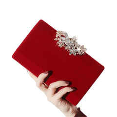 Flannel Evening Clutch Bag Diamond Hasp Wedding Dinner Clutch