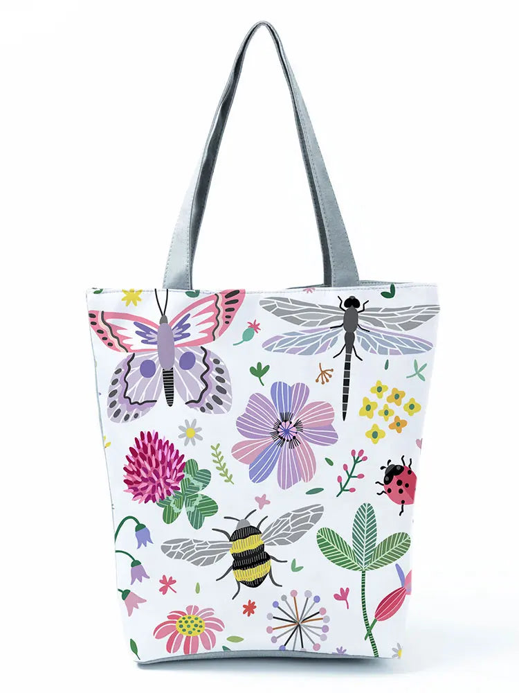 Floral Butterfly Eco-Friendly Shoulder Bag