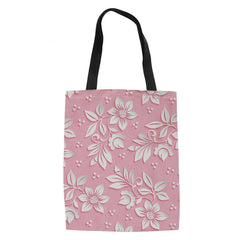 Floral 3D Printing Student Book Bag Canvas Shoulder Pocket Ladies Grocery Bag