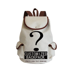 Floral Owl Print Animal Backpack Eco Linen Drawstring School Bag