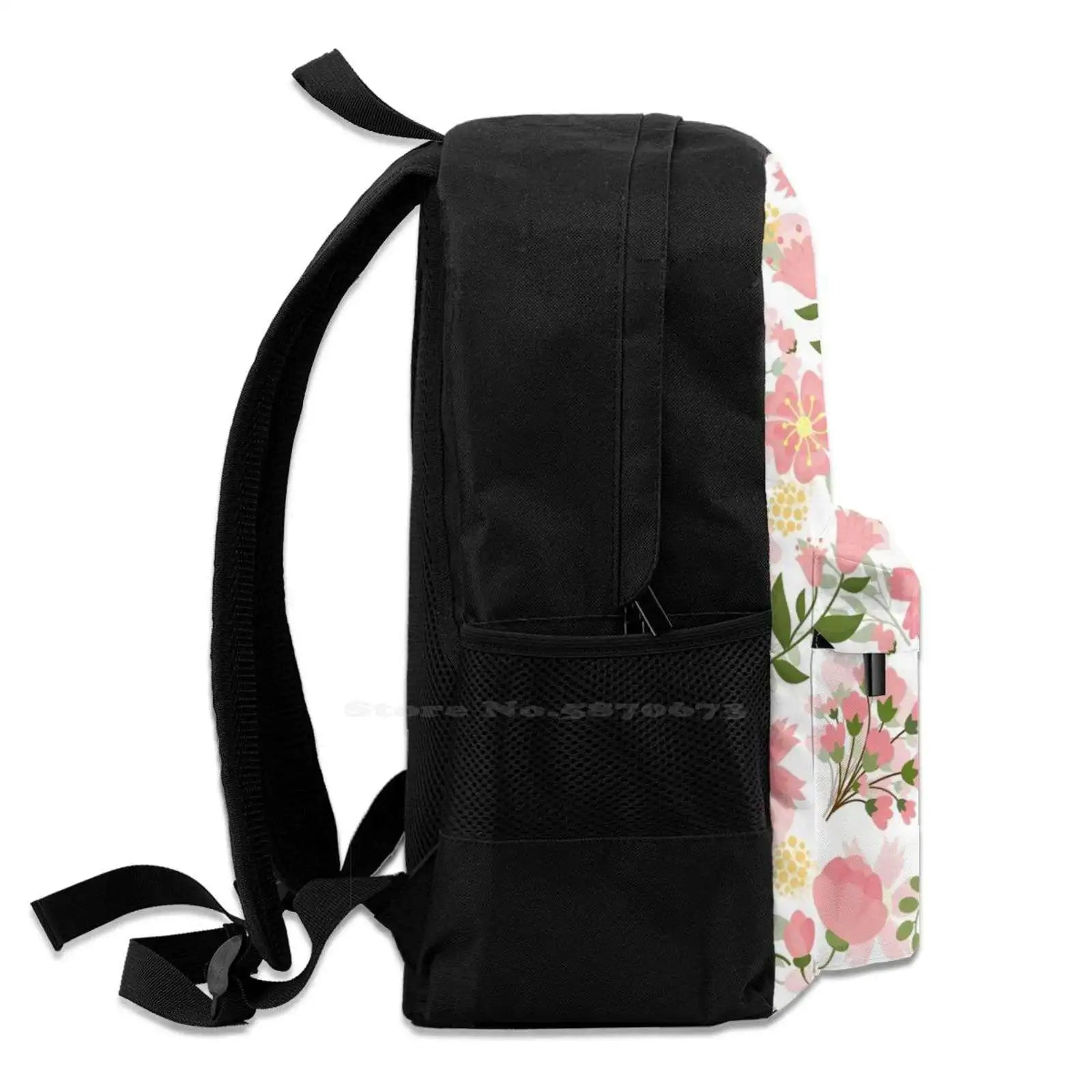 Floral Patterns School Bag Big Capacity Backpack Laptop 15 Inch