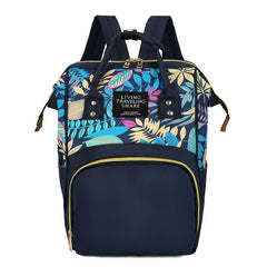 Floral Printed Backpack Mommy Bag Large Capacity Waterproof Antifouling Backpack