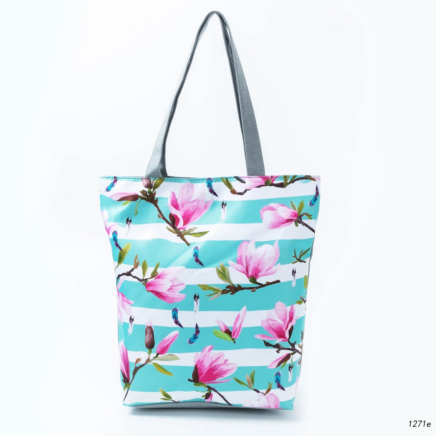 Floral Printed Eco Reusable Shopping Bag with Pockets