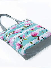 Floral Printed Eco Reusable Shopping Bag with Pockets