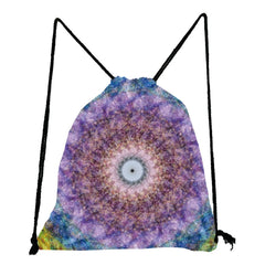 Floral Print Drawstring Backpack Casual Men Women Unisex Shoulder Bag