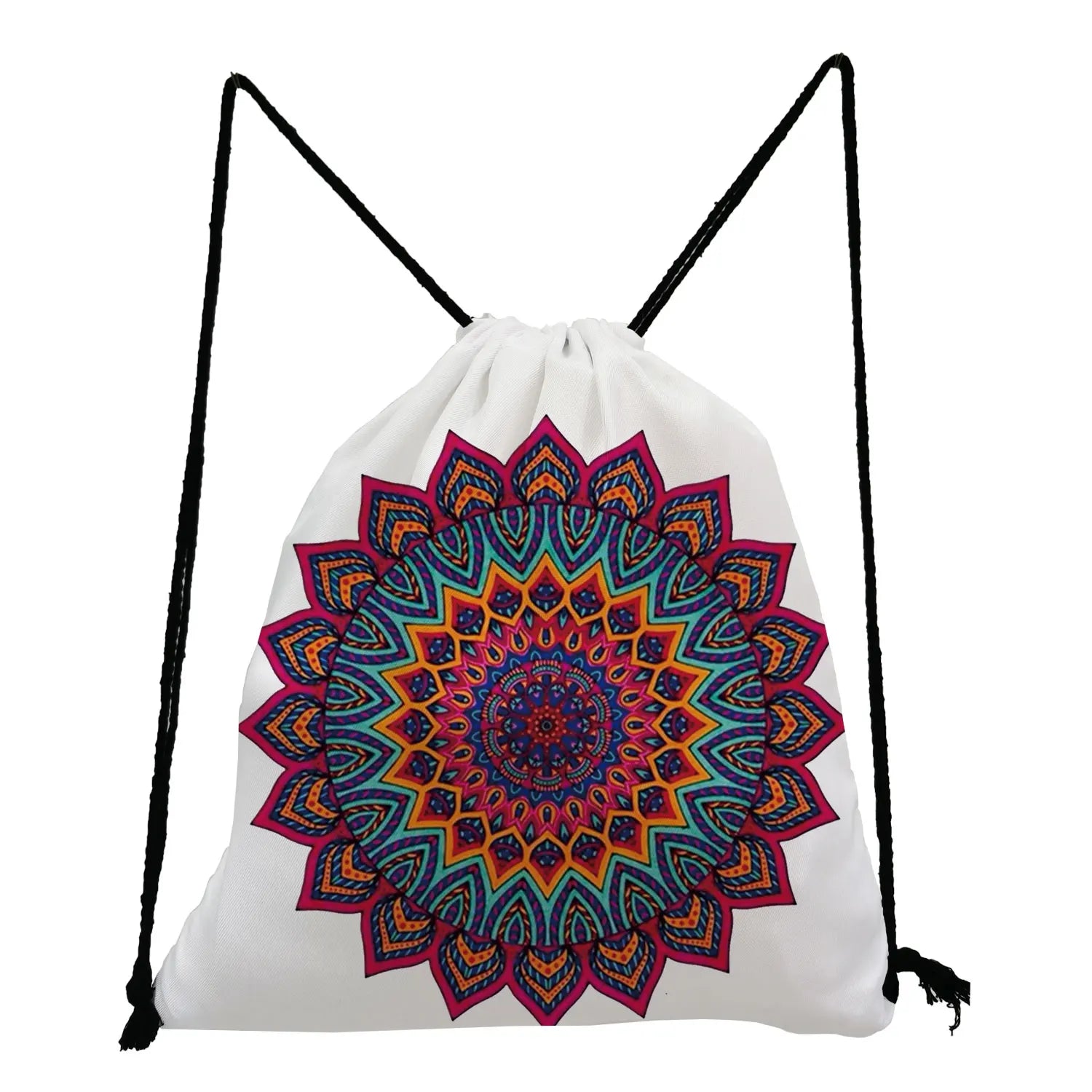 Floral Print Drawstring Backpack Casual Men Women Unisex Shoulder Bag