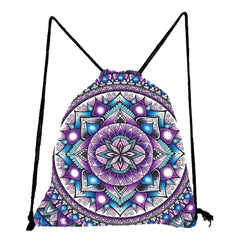 Floral Print Drawstring Backpack Casual Men Women Unisex Shoulder Bag