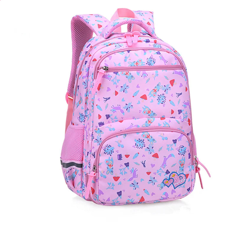 Flower Cartoon School Bag Girls Lightweight Backpack