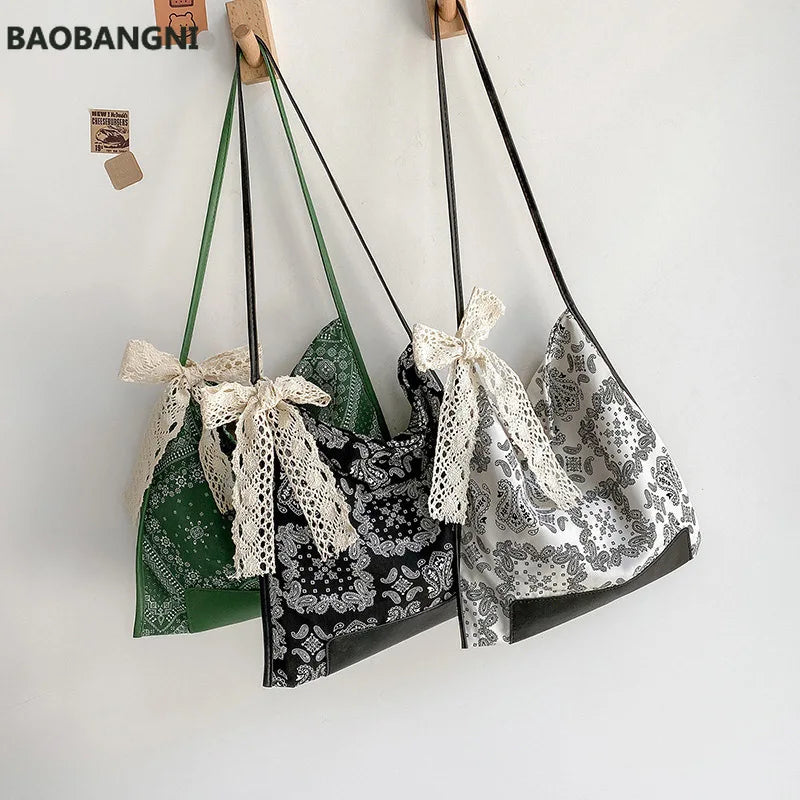 Flower Totes Canvas Crossbody Shoulder Bag for Women