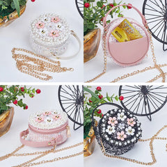 Flower Handbag Floral Shoulder Bags PU Leather Messenger Bag Girls Crossbody Bag