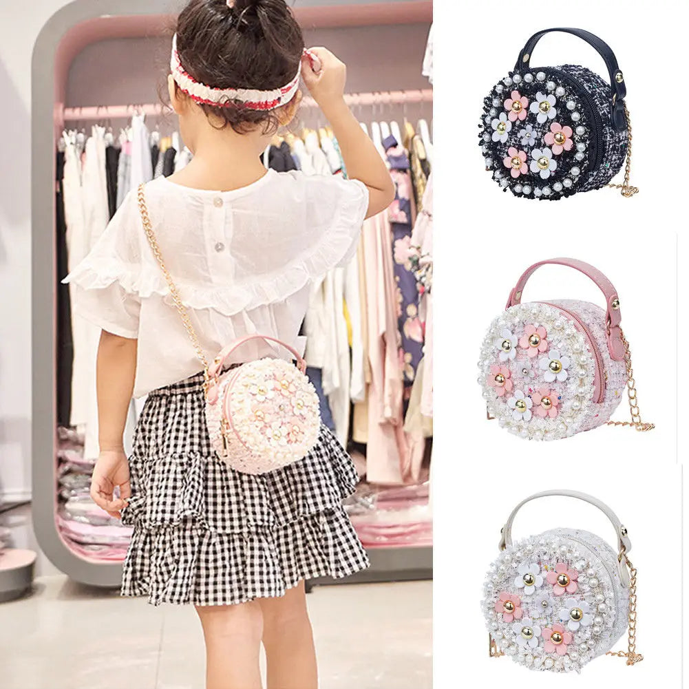Flower Handbag Floral Shoulder Bags PU Leather Messenger Bag Girls Crossbody Bag