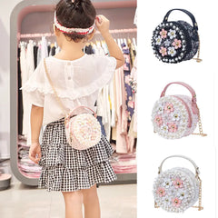 Flower Handbag Floral Shoulder Bags PU Leather Messenger Bag Girls Crossbody Bag
