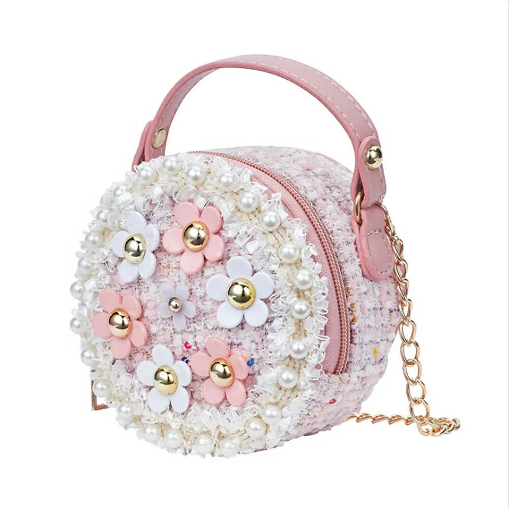 Flower Handbag Floral Shoulder Bags PU Leather Messenger Bag Girls Crossbody Bag