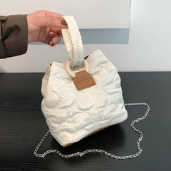 Flower Quilted Women Messenger Bag Chain Ladies Handbag Embroidered Lightweight
