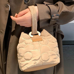 Flower Quilted Women Messenger Bag Chain Underarm Bag Casual Portable Soft Embro