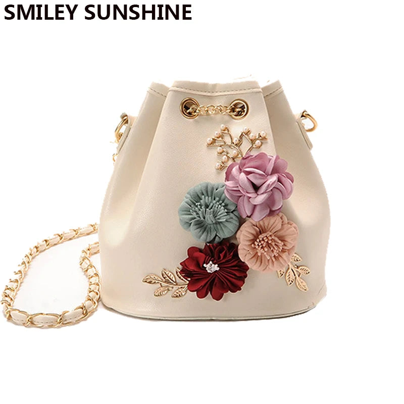 Small Crossbody Bag for Women Ladies Bucket Chain Messenger Bag