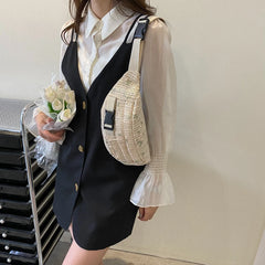 Woven Flower Waist Bag for Women Summer Travel Fanny Pack