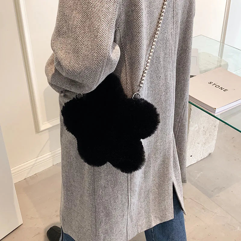 Flower Armpit Bag Plush Women's Handbag