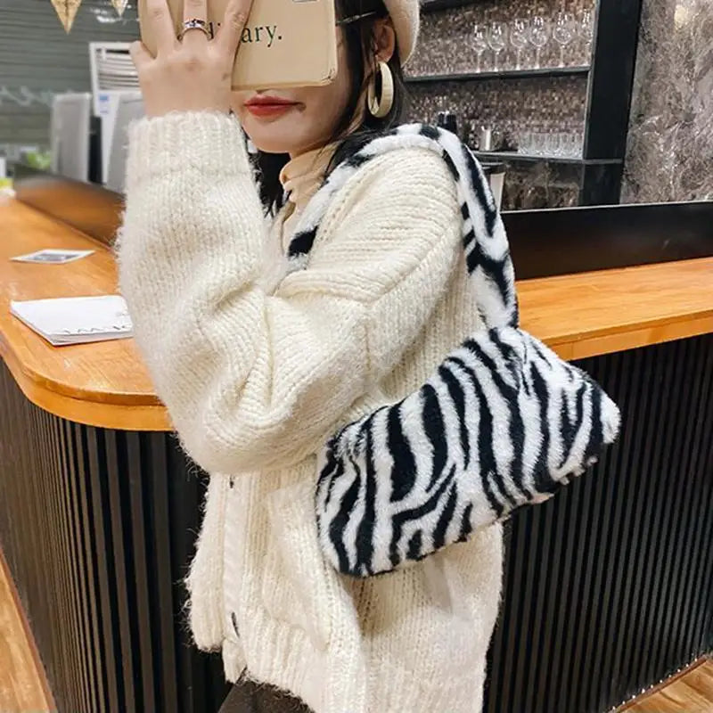 Plush Soft Shoulder Messenger Bag Casual Crossbody