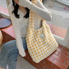 Fluffy Women's Plush Handbag Winter Large Capacity Shoulder Bags Soft Warm