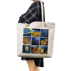 Van Gogh Oil Painting Tote Bag High Capacity Casual Women Shopping Bag