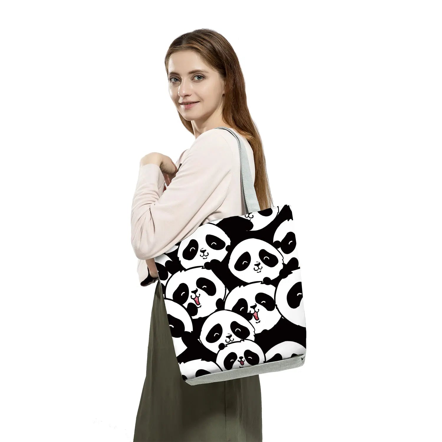 Panda Animal Foldable Shopping Bag Large Capacity Tote Handbag