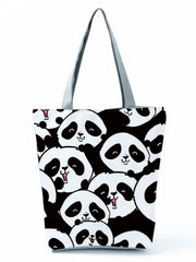 Panda Animal Foldable Shopping Bag Large Capacity Tote Handbag