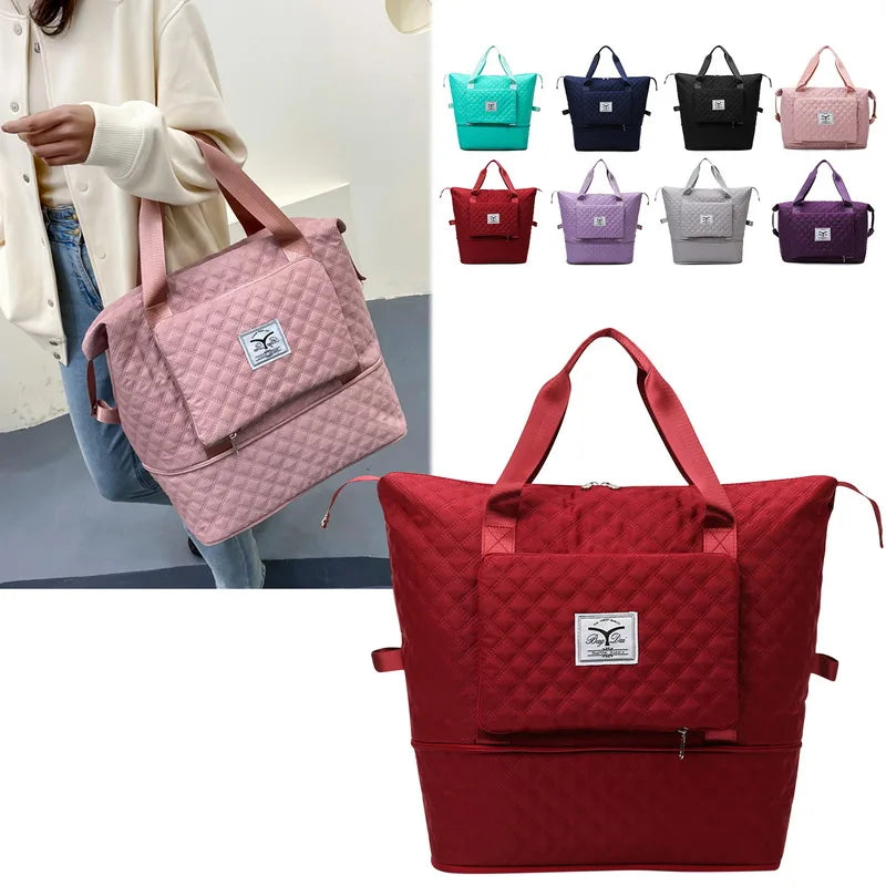 Large Capacity Foldable Tote Travel Bag Waterproof Duffel Shoulder Bag