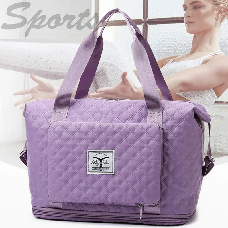 Large Capacity Foldable Tote Travel Bag Waterproof Duffel Shoulder Bag