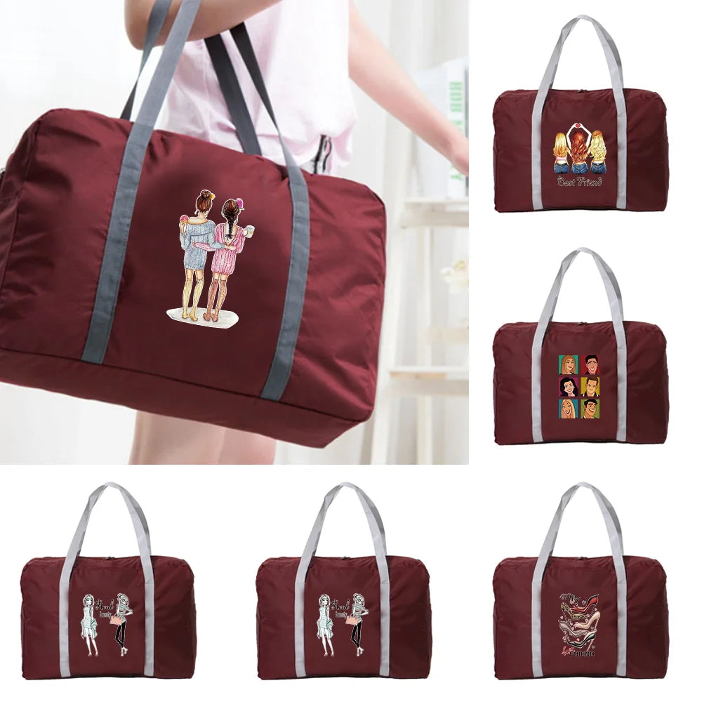 Foldable Travel Bag Waterproof Portable Storage Bag Unisex Large Capacity Handle