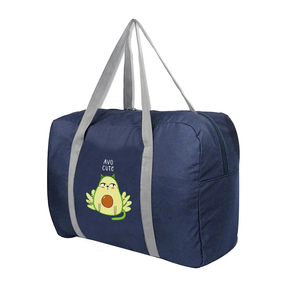 Avocado Kitten Pattern Travel Clothing Storage Bag