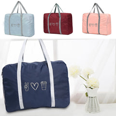 Foldable Travel Bags Organizer Cup Love Gesture Pattern Duffle Bag